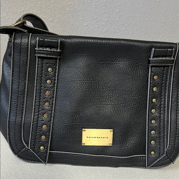 Harve Benard Handbags - Harve Benard Black Shoulder Bag with Studded Detailing